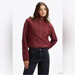 CUTS Polartec Sherpa 1/2 Zip Cabernet Burgundy Women’s Large NWT pullover fleece